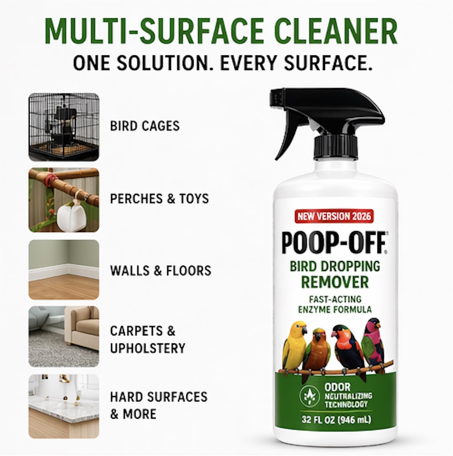 Poop-Off Bird Coop Remover Spruzzatore, 32 Once