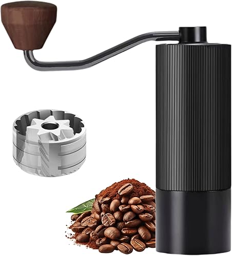Molinillo de café manual, capacidad de 1.06 oz con fresas cónicas de acero inoxidable CNC para molinillo de mano, molino portátil, eficiencia de