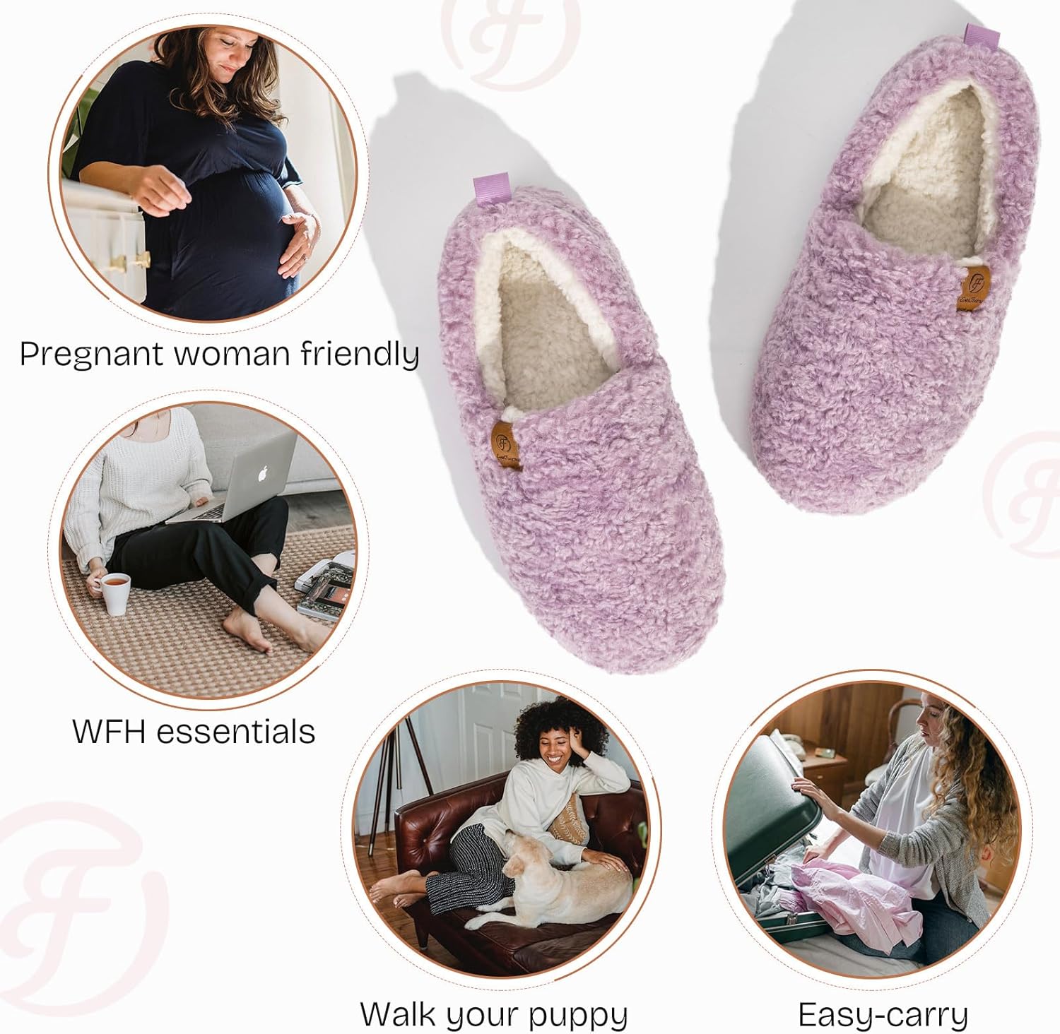 EverFoams Women’s Soft Curly Full Slippers Memory Foam Lightweight House Shoes Cozy Loafer with Polar Fleece Lining - Image 6
