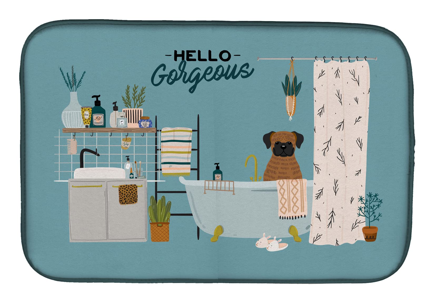 Tapis de séchage Boxer Brindle Caroline's Treasures pour cuisine propre