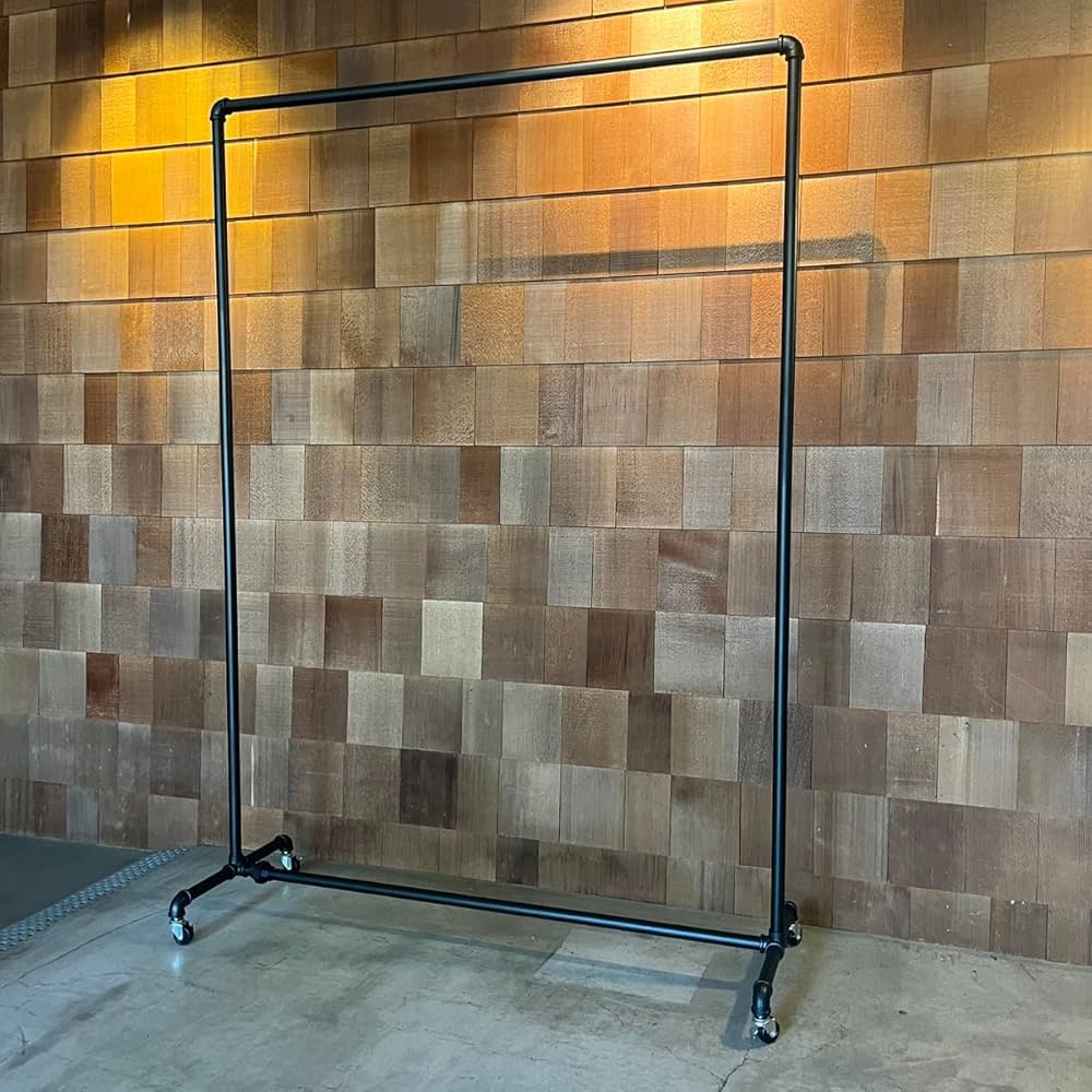 ハンガーラック 120 アイアン ガス管 パイプ ブラック 頑丈 什器 店舗 ハンガーラック ブラック 黒 頑丈 ガス管 幅120cm アパレル