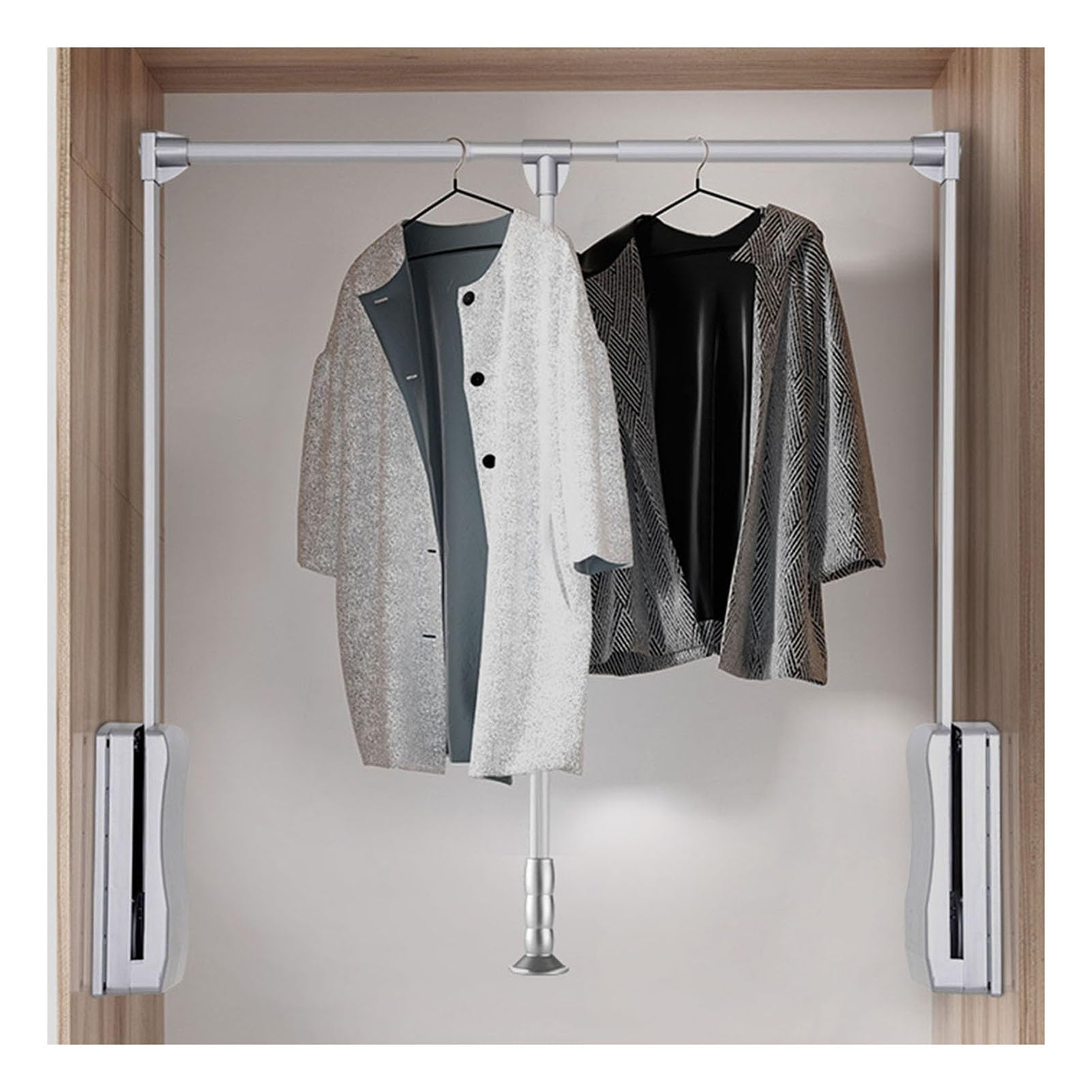Tringle de placard en alliage d'aluminium, support télescopique de rangement