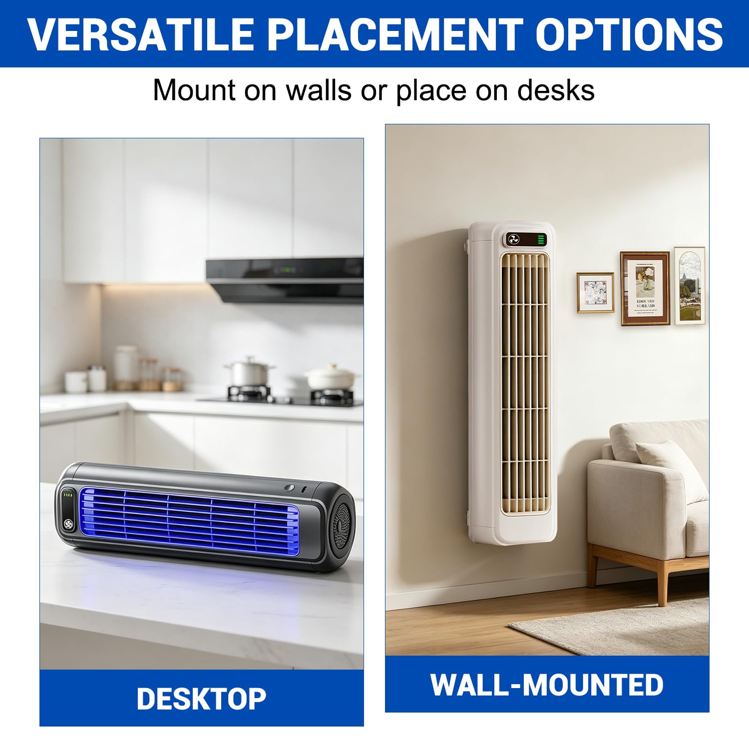 Aria condizionata portatile con ventola di raffreddamento regolabile a 3 velocità, per camera da letto, soggiorno, cucina, ufficio, casa (beige)