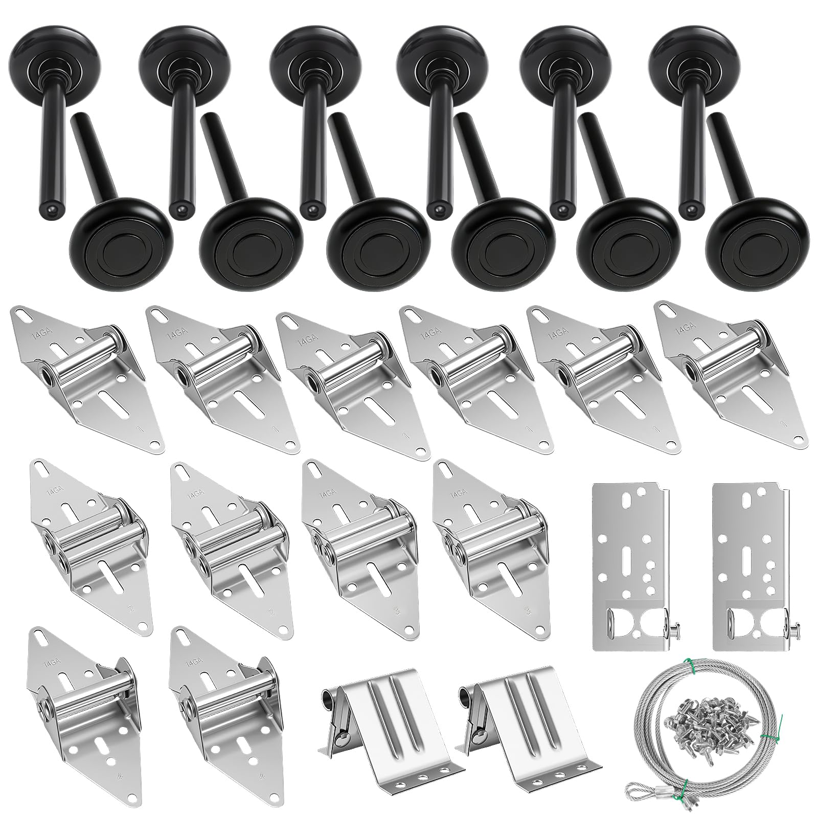 Garage Door Hinges and Rollers for 8 Ft High Doors Hardware Kit