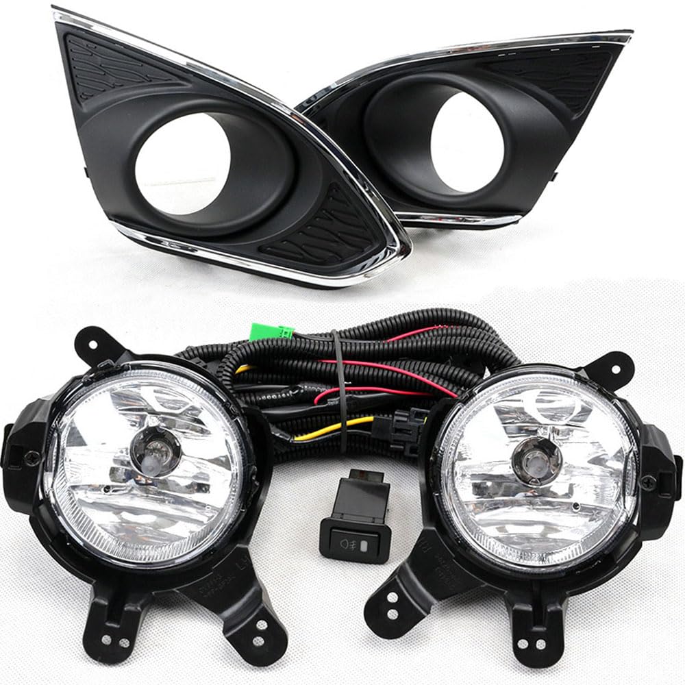 2PCS 35W Front Bumper Light Assembly Set 12V Front Fog Light with Cover H8 Halogen Bulb for Chevrolet SPARK 2013 2014 2015