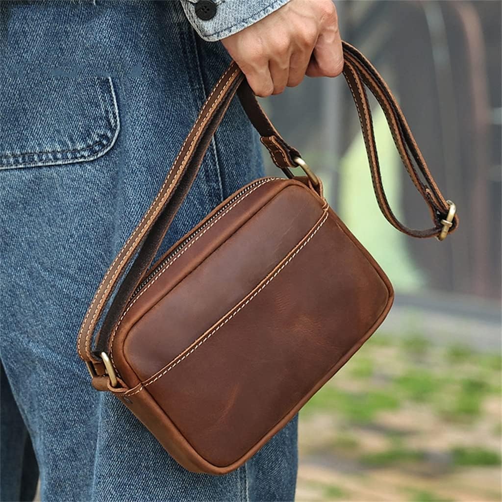 Leather Shoulder Bag Men's Bag Messenger Messenger Messenger Bag Men's Portable Leather Retro Small Bag Men's Bag