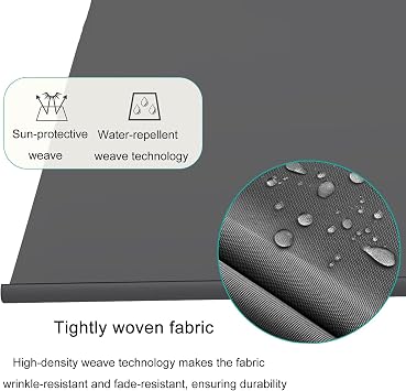 Manual Retractable Awning, Awnings for Outside with Metal Bracket, Polyester Water Proof Outdoor Canopy for Patio Backyard Garden Balcony(110x90x100cm)