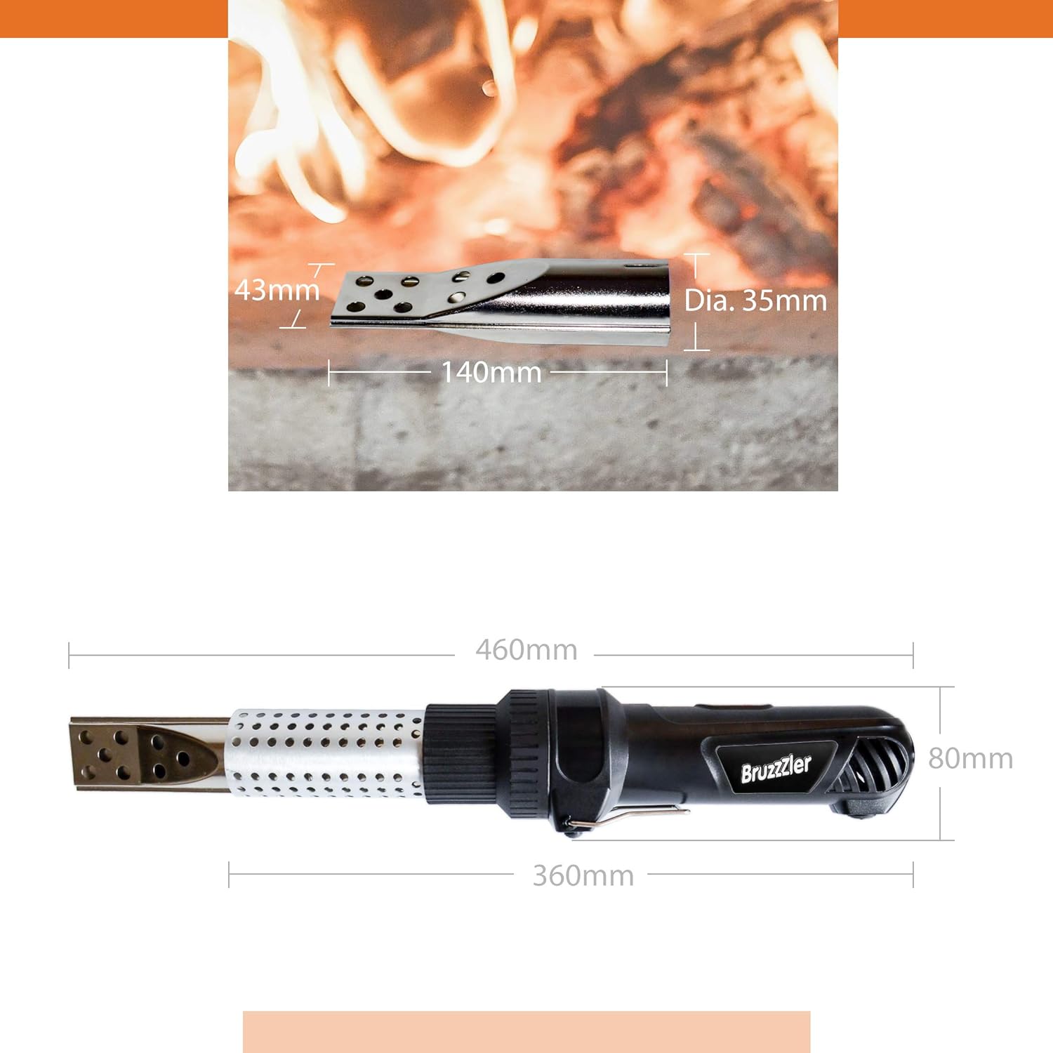 Bruzzzler Accendino elettrico, per barbecue carbonella, barbecue Weber, 2 impostazioni calore, facile usare, accende braci nella carbonella pochissimo tempo luso chimici, lunghezza cavo 2 m Bruzzzler Accendino elettrico, per barbecue carbonella, barbecue Weber, 2 impostazioni calore, facile usare, accende braci nella carbonella pochissimo tempo luso chimici, lunghezza cavo 2 m