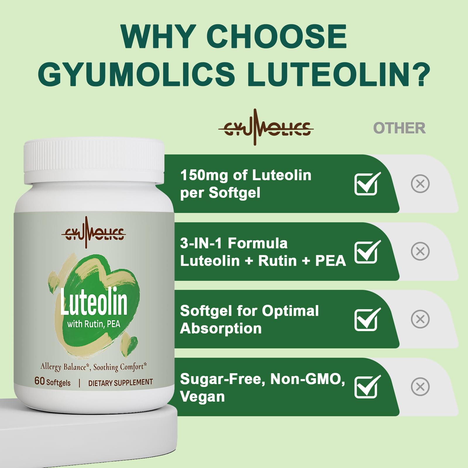 Luteolin Supplement 300mg, Luteolin 60 Softgels — Amazon image 6