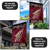 Vista 4 de College Flags & Banners Co. FSU Seminoles Spearhead - Bandera de casa de doble cara