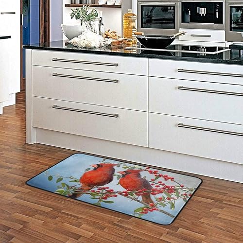 Miniatura 6 de susiyo Tapete de cocina Northern Cardinals, tapete de cocina con pájaros rojos, antifatiga, cómodo, antideslizante, resistente a las manchas de