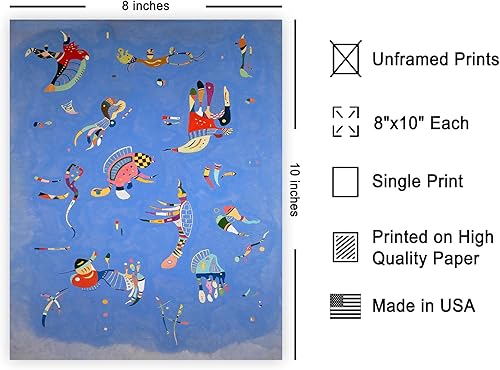 Miniatura 2 de Poster Master Póster vintage Wassily Kandinsky  Impresión retro azul cielo  Arte de figuras al azar  Arte abstracto  Regalo para hombres y mujeres