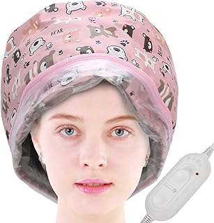 YEmirth Touca térmica para condicionamento profundo, touca térmica para cabelo vaporizador para cabelo natural, touca de spa elétrica portátil para uso doméstico (110V)