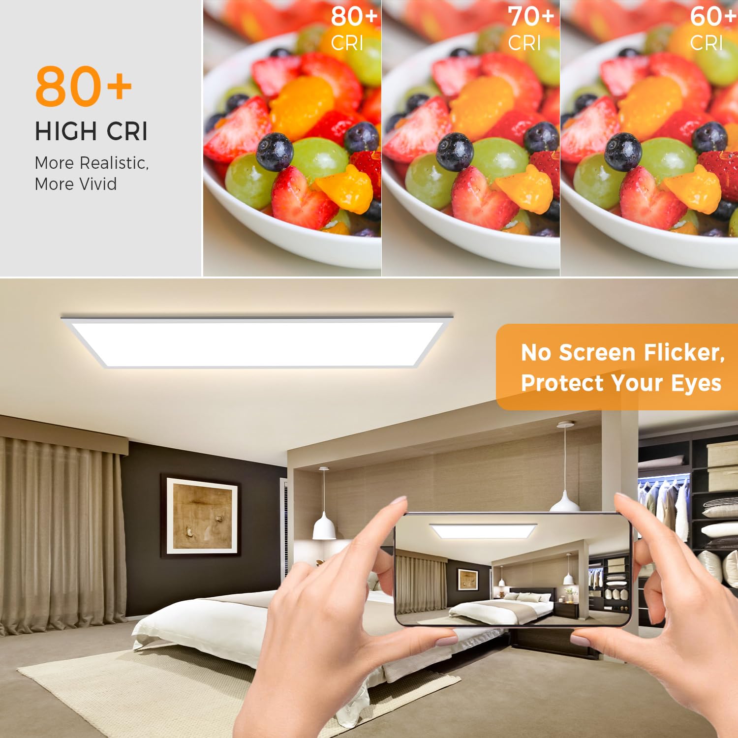 Deckenleuchte LED Dimmbar 100x25CM, 28W Smart LED WIFI TUYA Deckenlampe mit Fernbedienung, App-Steuerung 2700K-6500K Rechteckige Panel, Deckenleuchten mit Memory Funktion für Wohnzimmer, Badezimmer
