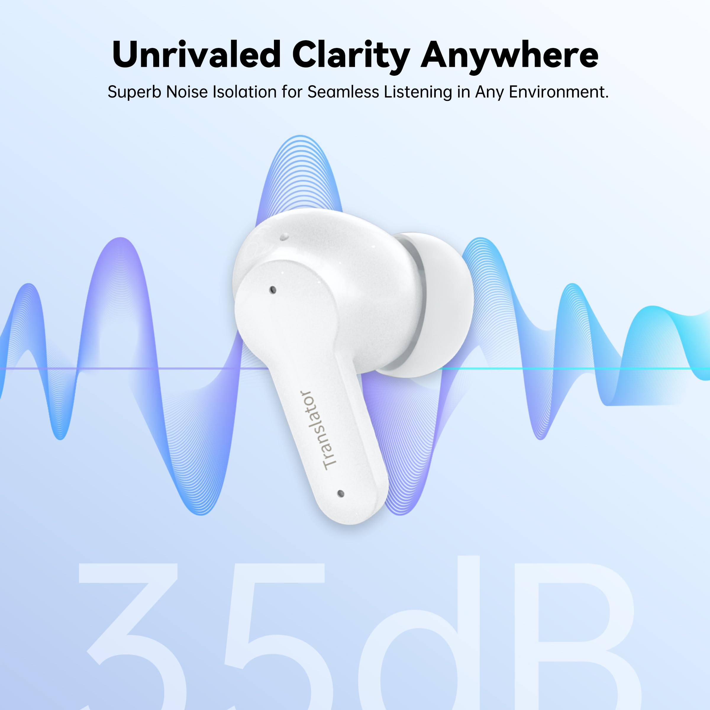 Wooask M3 Traduttore Auricolari Traduzione Istantanea Traduttore Lingua Dispositivo Supporto 74 Lingue e 70 Accents (con Pacchetto Offline)