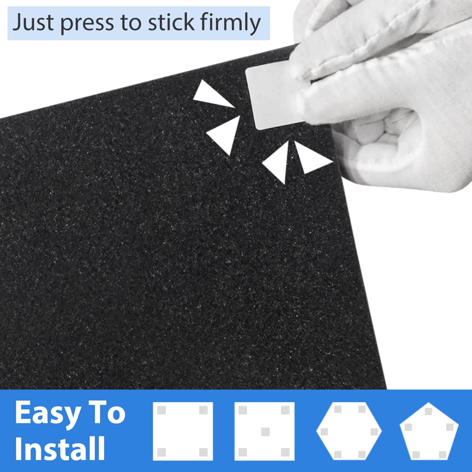 Ikaufen 185/245 Pack Square Double Sided Tape Sticker for Acoustic Soundproofing Foam Panels Mounting, 1.2 inch (185 Pack)