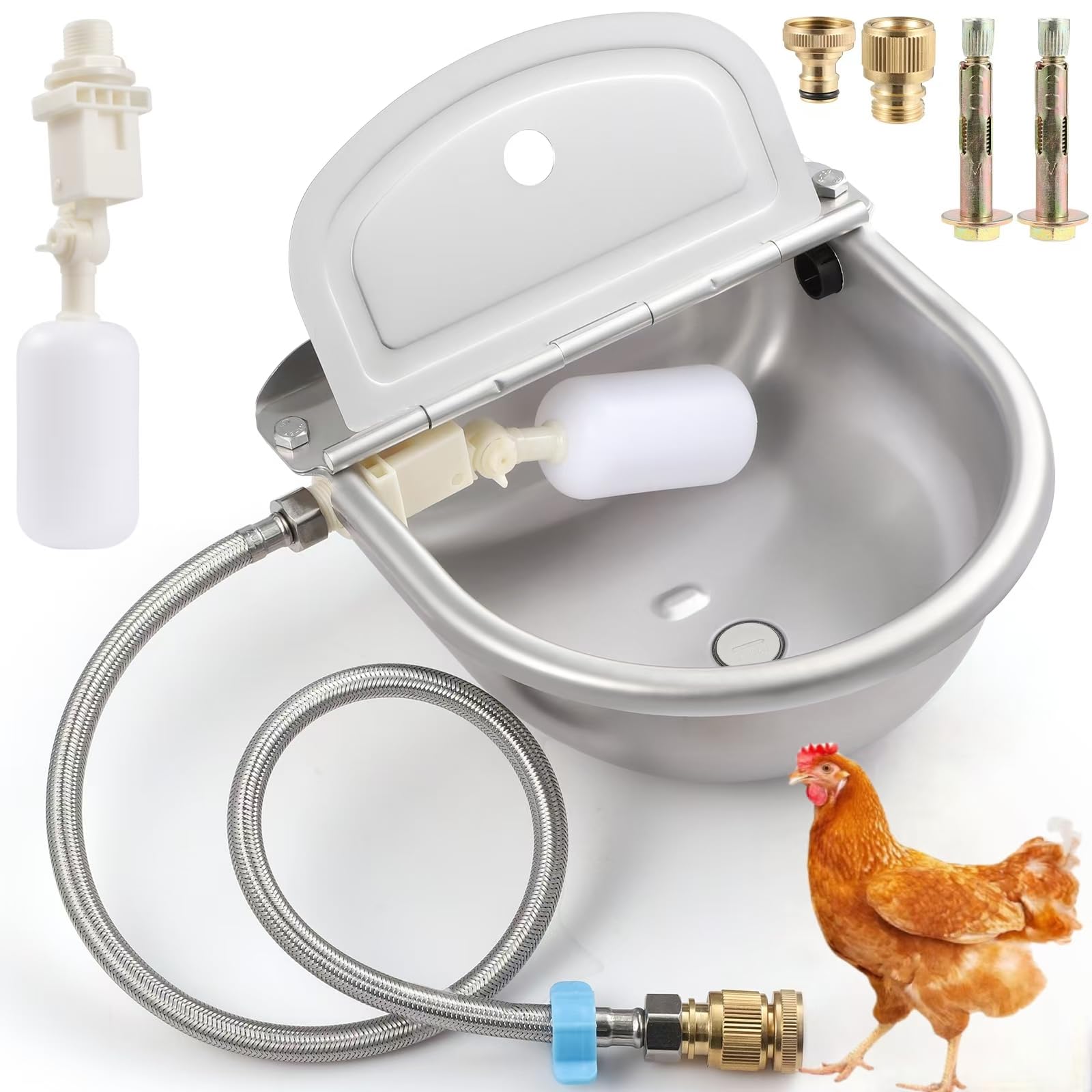 EAPIKON 304 Stainless Steel Auto Water Bowl