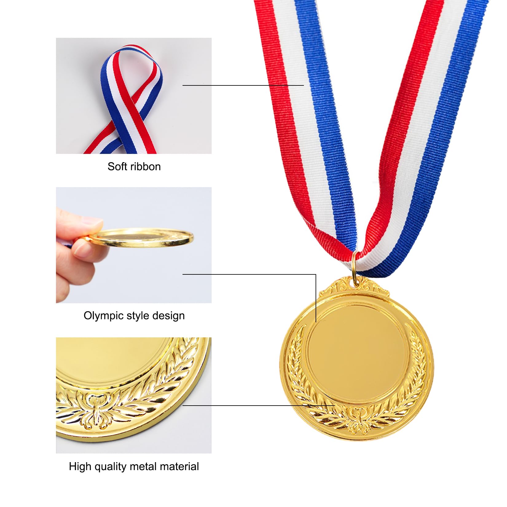 10 Piezas Medallas de Metal para Niños - Oro para Ganadores en Concursos Deportivos, Fiesta, Ortografía y Abejas - Cumpleaños — view 3