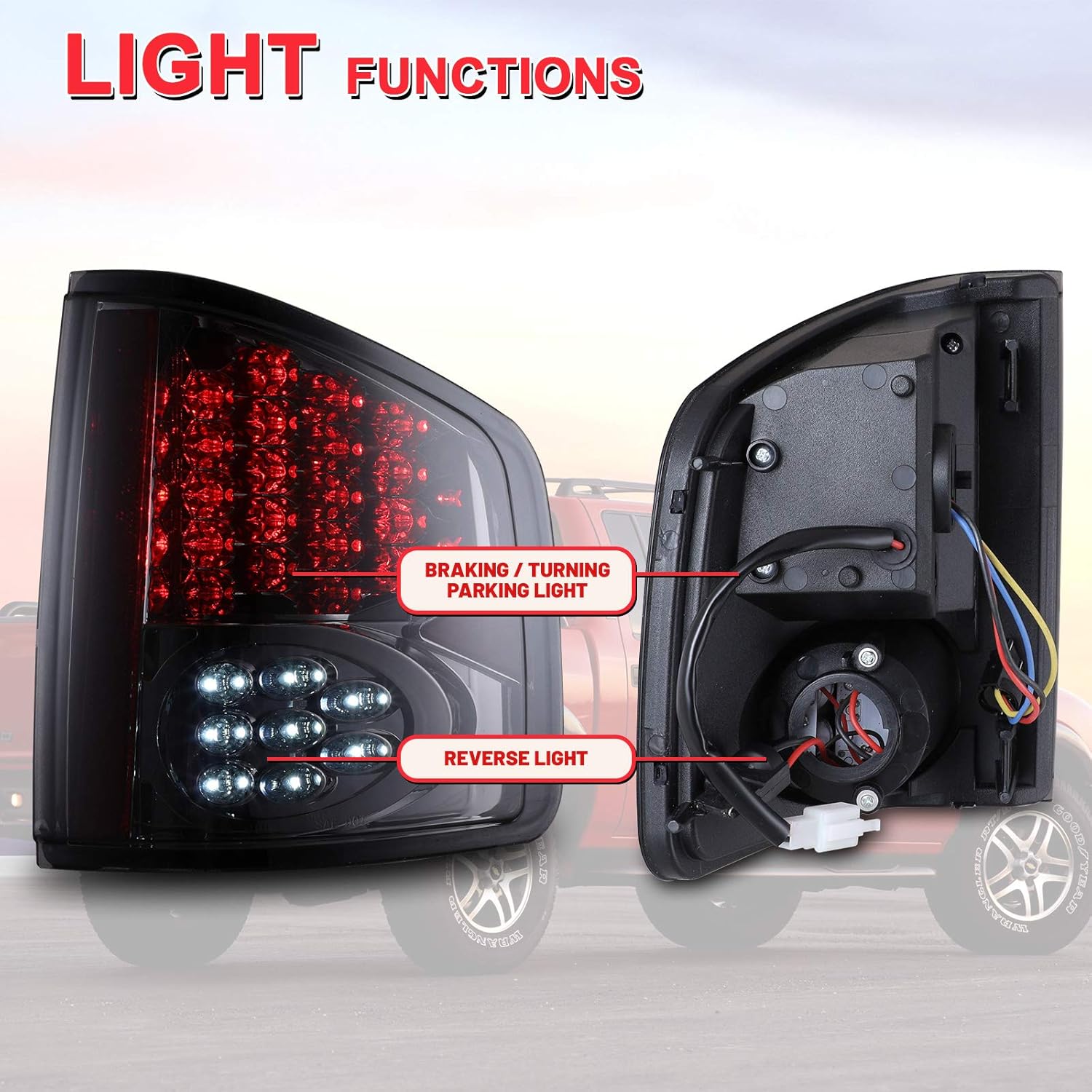 AUTOWIKI LED Tail Lights fit for 1994-2004 Chevy S10/ 1994-2004 GMC Sonoma/ 1996-2000 Isuzu Hombre (Not Fit Blazer or Jimmy SUV Models) 2PCS
