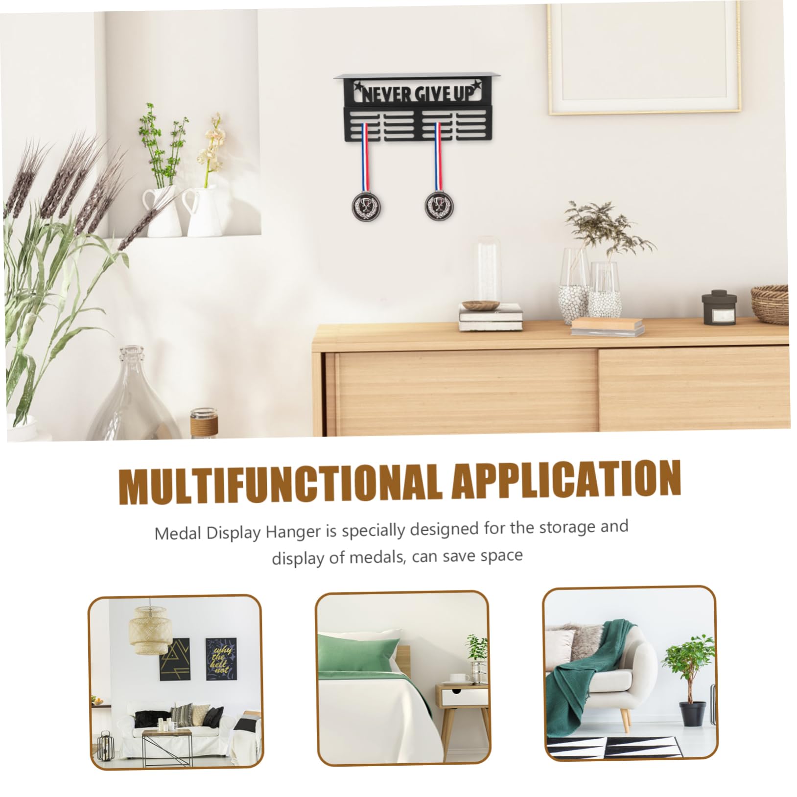 GANAZONO Estante De Exhibición De Medallas Para Pared Colgador De Medallas Deportivas Soporte Decorativo Para Logros Diseño Innovador y Versátil Para Hogar Fácil Instalación y Estilo