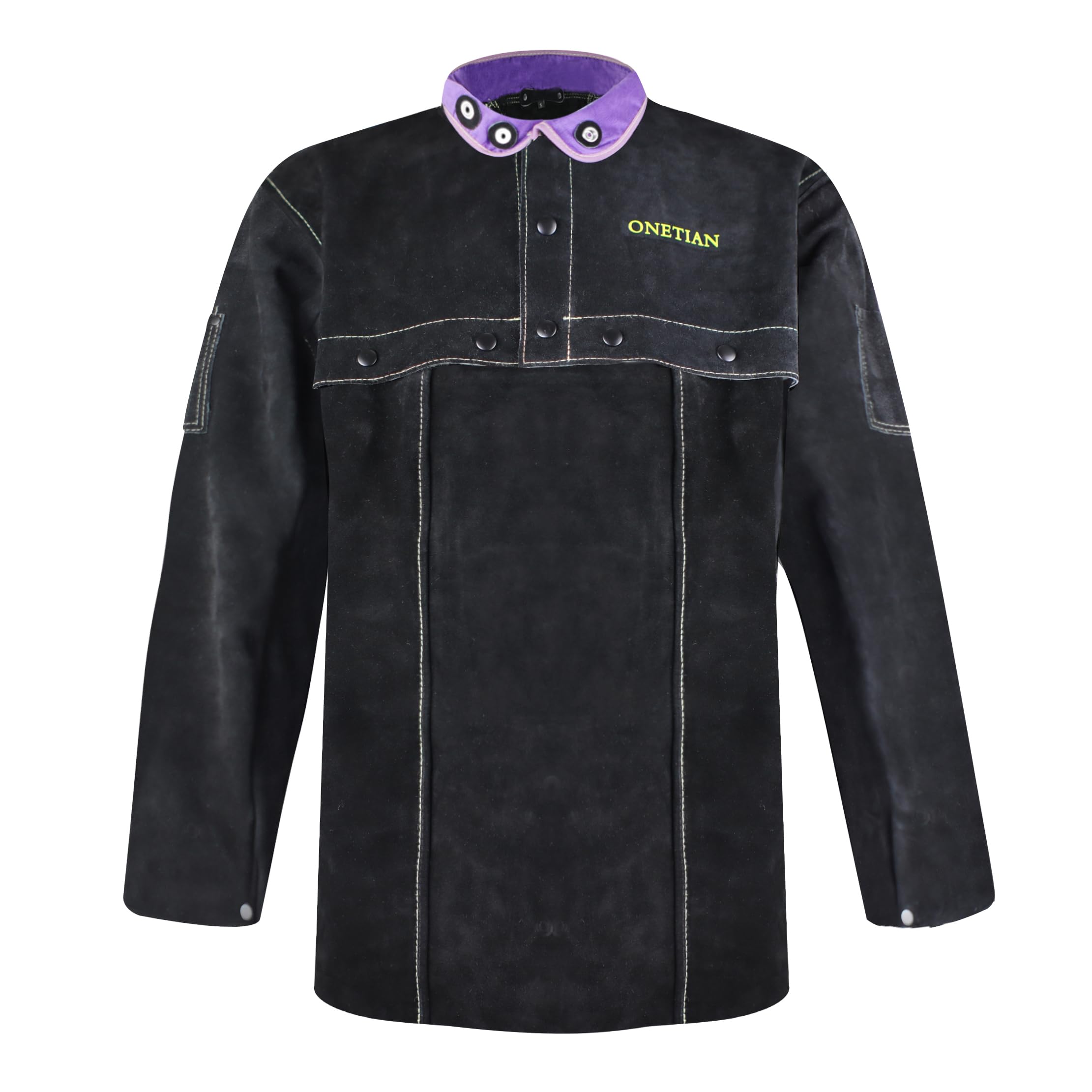 Chaqueta de Soldadura de Cuero, Abrigo para Soldador con Espalda Abierta, Protección de Trabajo Resistente