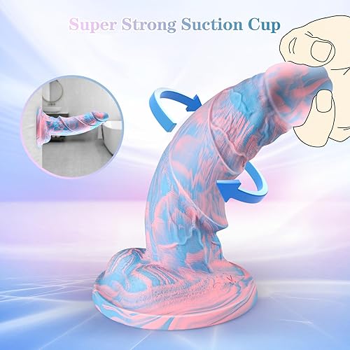 Miniatura 5 de Consolador monstruo enorme de 2.3 pulgadas de diámetro consoladores grandes de silicona de 8.5 pulgadas de grosor con venas y cuentas para