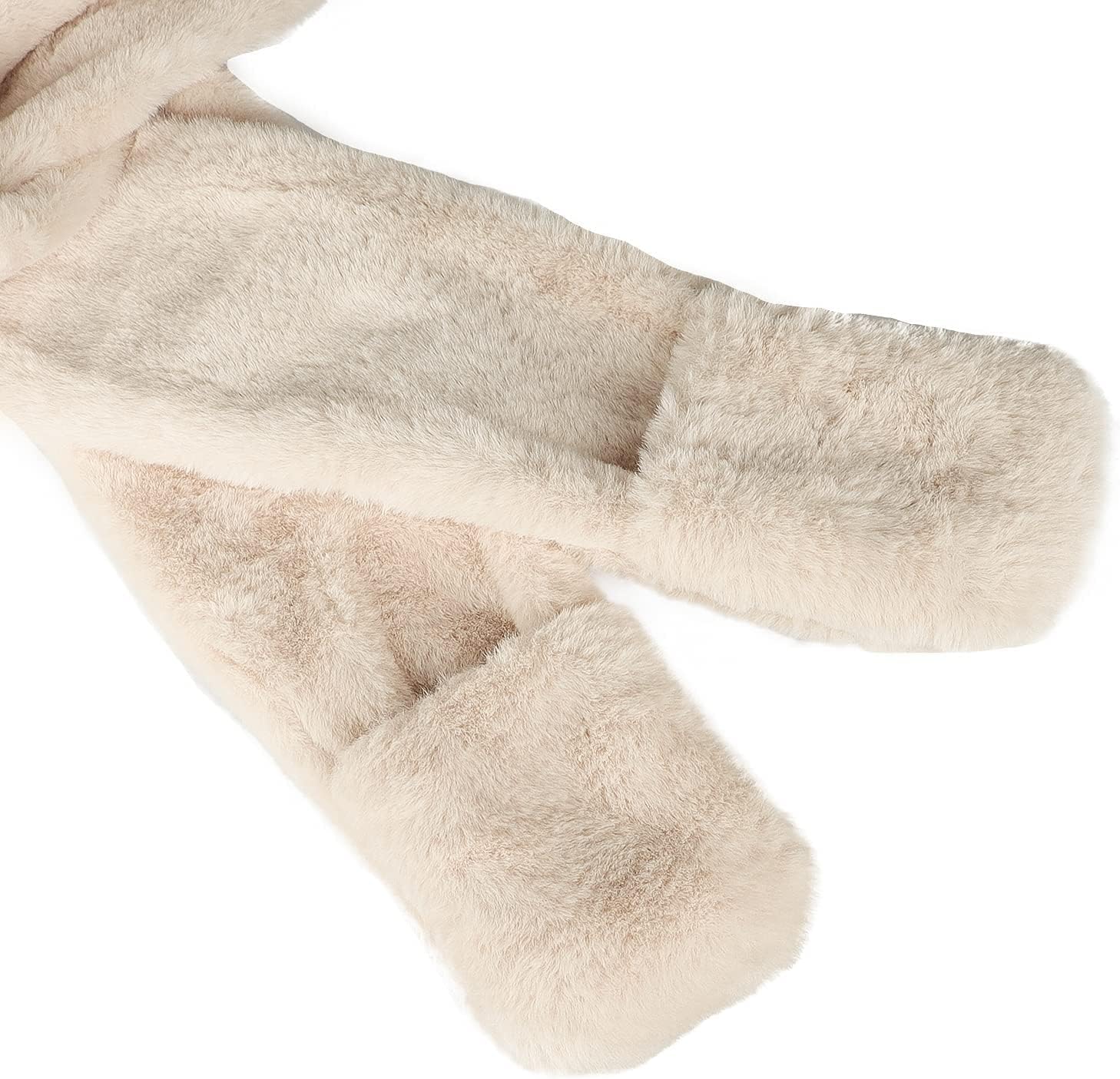 Kids Winter Hat Scarf Mittens 3 in 1 Faux Fur Hat Hooded Scarf Earflap Cap Neck Warmer Fuzzy Hoodie Ski Snow Cap Gloves Set - Image 3