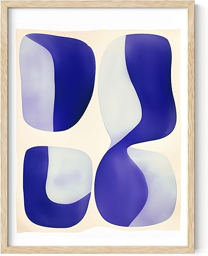 Miniatura 250 de HAUS AND HUES Arte abstracto moderno para pared, arte de sala de estar azul y verde, obra de arte moderna para paredes, imagen minimalista para sala