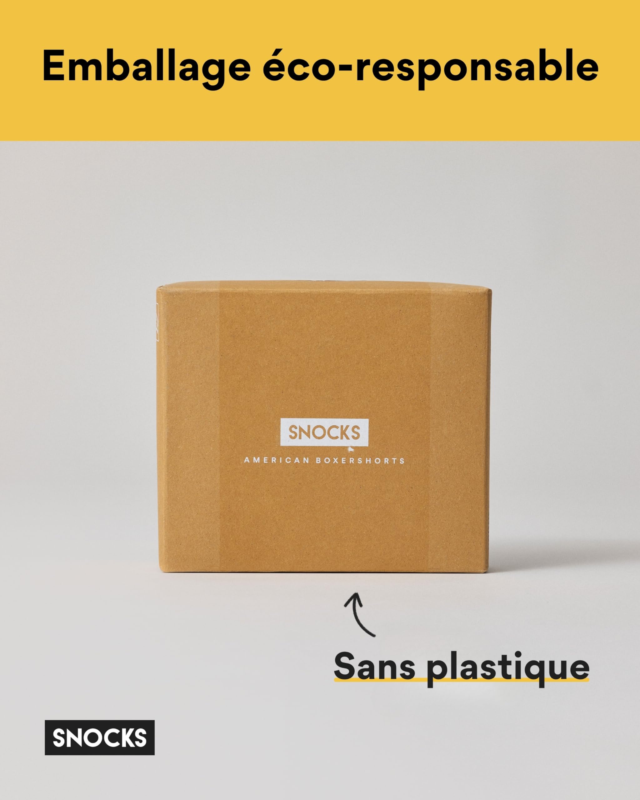 Snocks Caleçon Homme Américain Lot de 3 – Boxer en Coton Bio Certifié GOTS, sous-Vêtement Confort sans Couture – Tailles S à 4XL