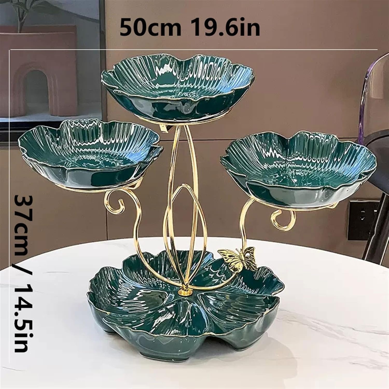 フルーツボウル フルーツ皿 4層 セラミック ラウンドフルーツボウル ホーム リビングルーム ダイニングテーブル 装飾 フルーツプレ