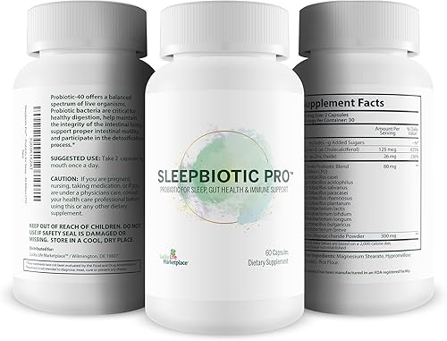 Miniatura 4 de Sleepbiotic Pro - Soporte probiótico para dormir con múltiples cepas - Ayuda a la salud intestinal y el apoyo inmunológico - Promueve la relajación