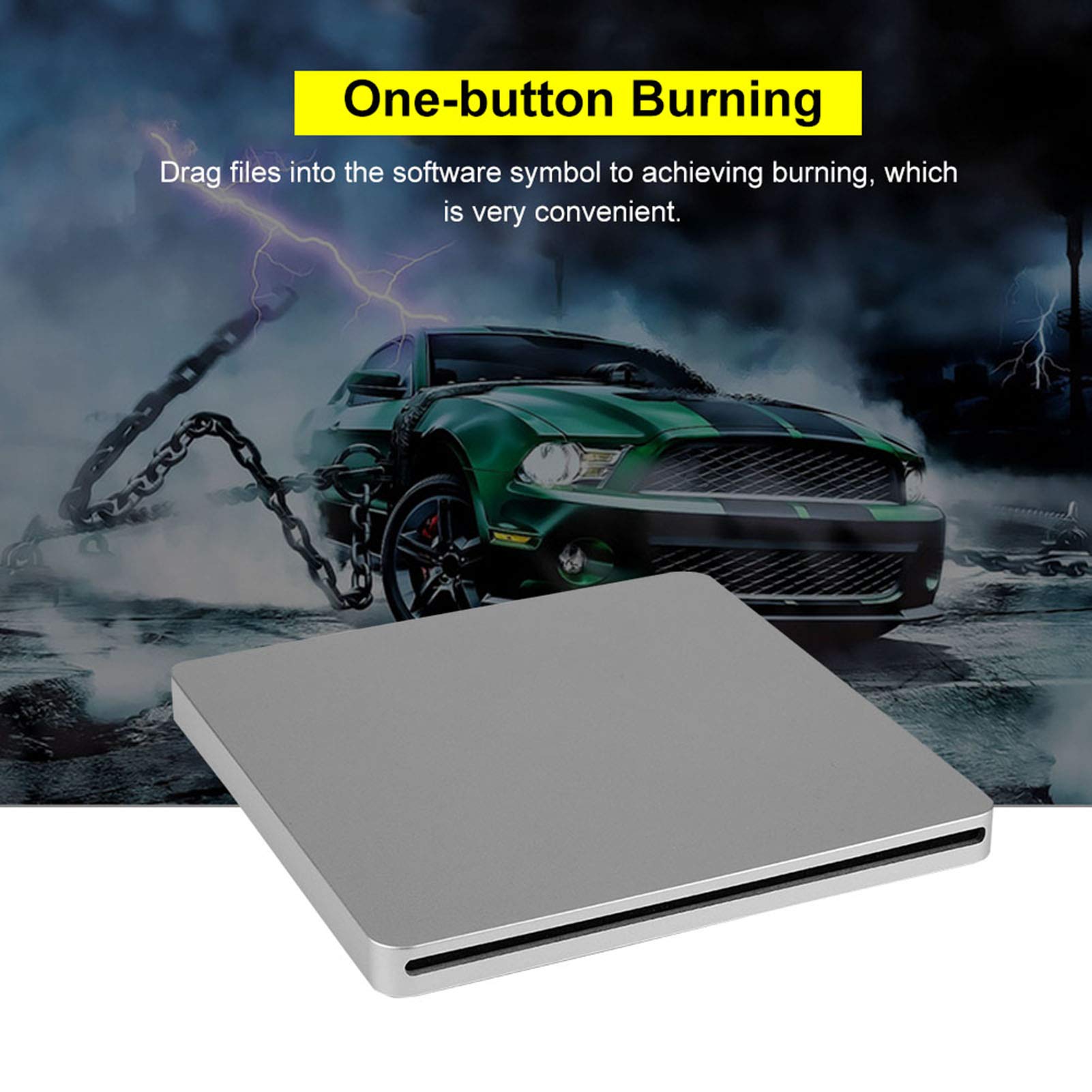 Tosuny Zewnętrzny napęd DVD USB C, nagrywarka CD/DVD, ciche gniazdo do nagrywania jednym przyciskiem, zewnętrzna nagrywarka do Mac OSX SE/ME/2000/XP i Plug and Play