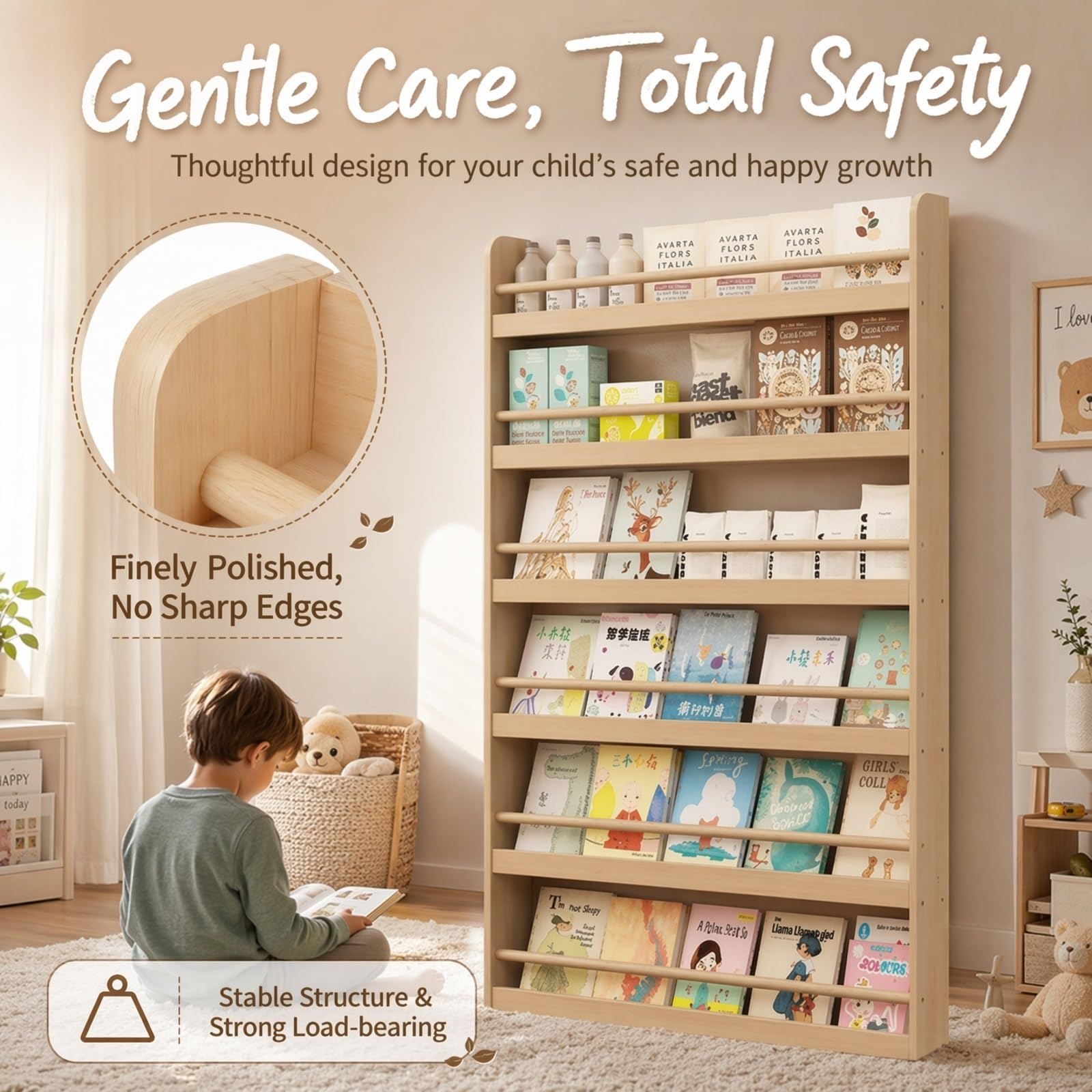 Gekippter Buch-Organizer | Gekippter Haushaltsbuch-Aufbewahrungs-Display-Organizer for verpackte Literaturwaren(70cm)