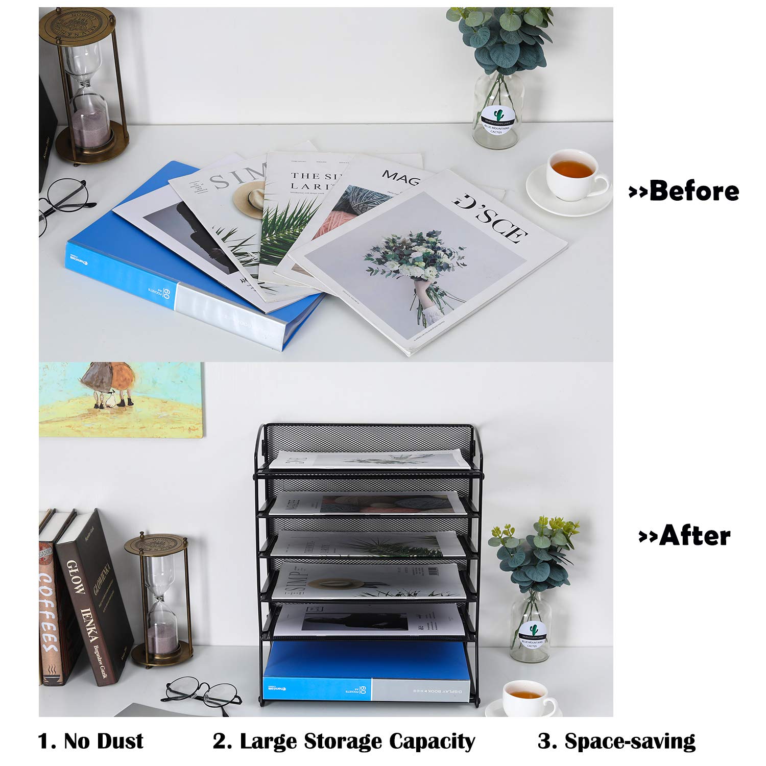 Mesh Letter Book Magazine Holder Paper Document Metal Iron Range RangeMent  Rack File Tray pour bureau de bureau