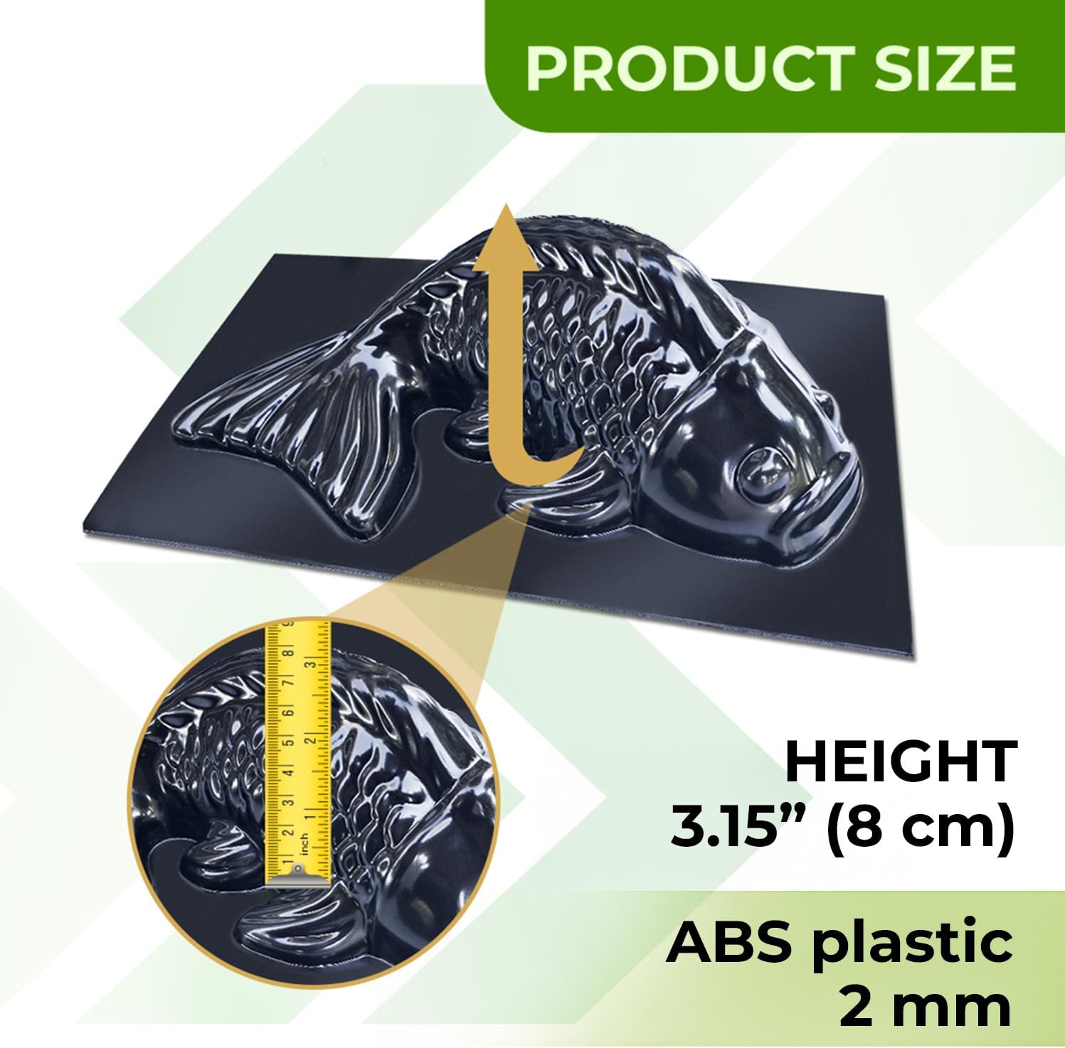 3D Fish Cement Molds Plastic ABS 2mm - Fish Scale Concrete Mold - Fish Stone Decor Garden Aquarium Plastic Mold - Concrete Molds and Forms Animals Reusable