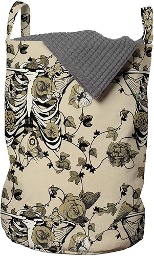 Miniatura 37 de Ambesonne Bolsa de lavandería de flores, hojas y flores, diseño vintage de hiedra con plantas, diseño de naturaleza, impresión artística retro,