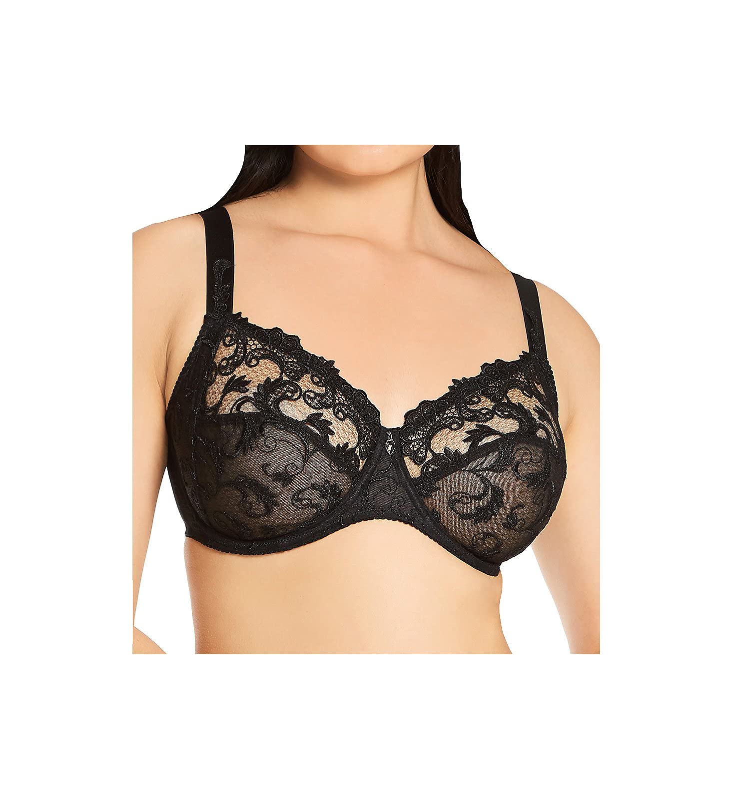 Dressing Floral Black 3 Parts Full Cup Bra