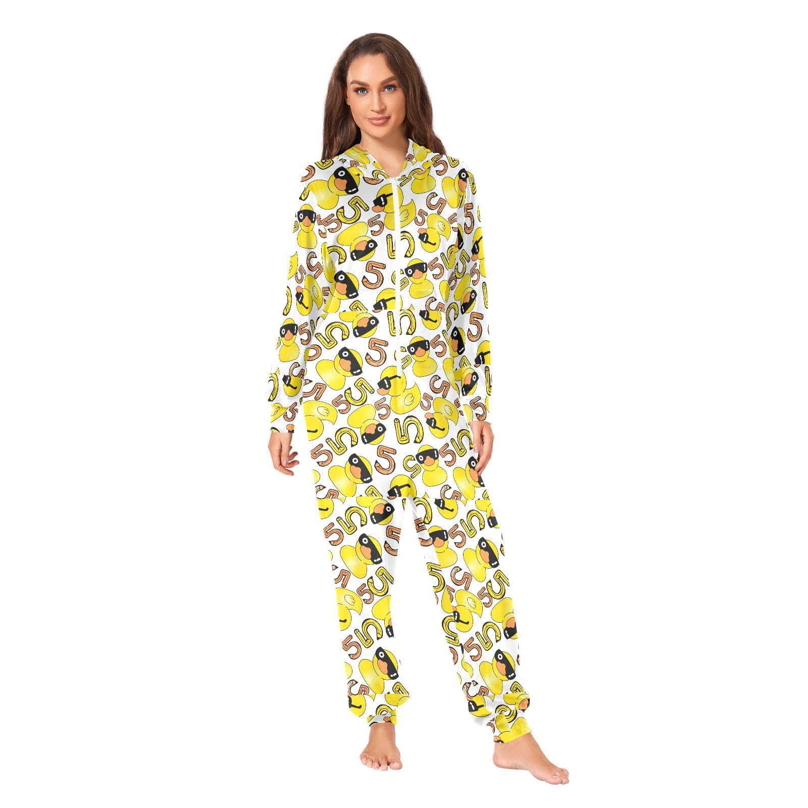 junzan Yellow Duck Adult Onesie Onesie piżama dla dorosłych zabawna cosplay bielizna nocna