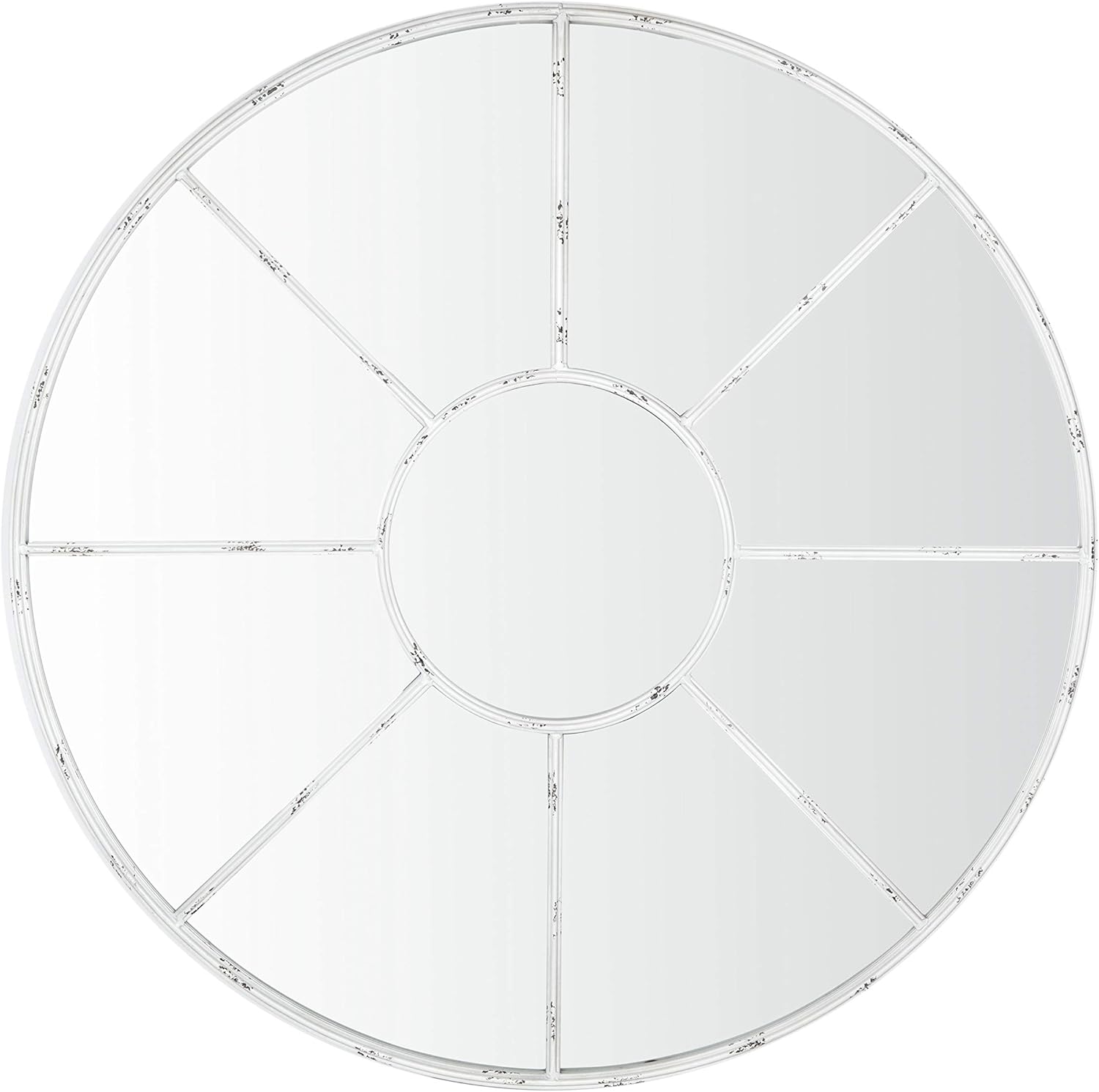 SAFAVIEH Home Jonelle Distressed Round White 36-inch Decorative Accent Mirror