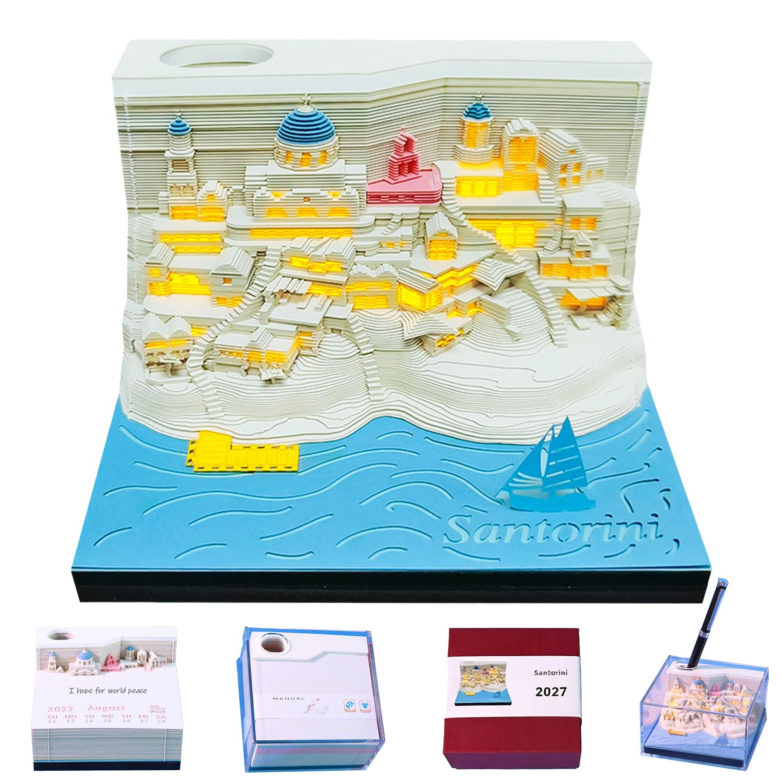 3D Calendar 2027 (Santorini)