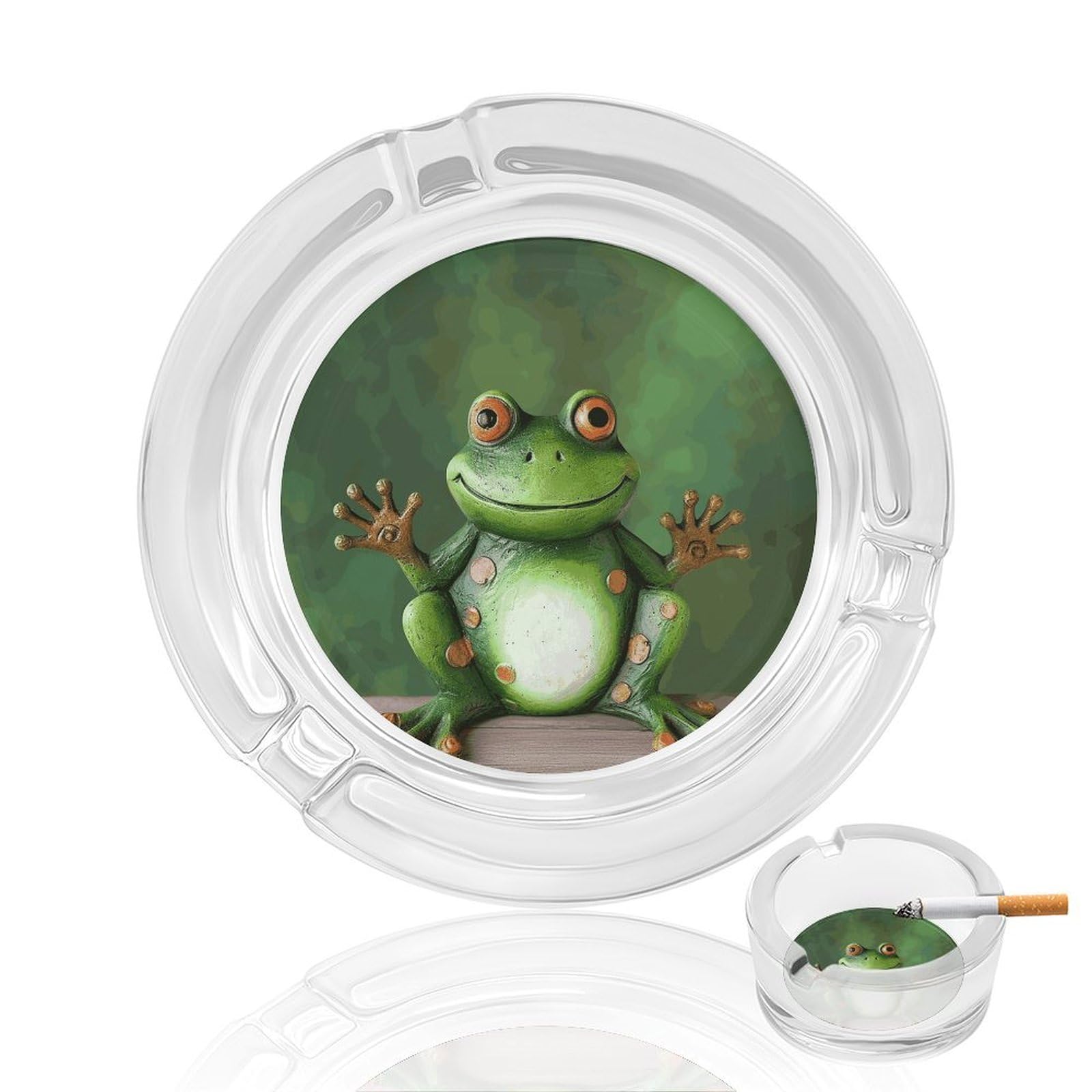 Cendrier sans fumee exterieur et interieur anti-odeur motif grenouille