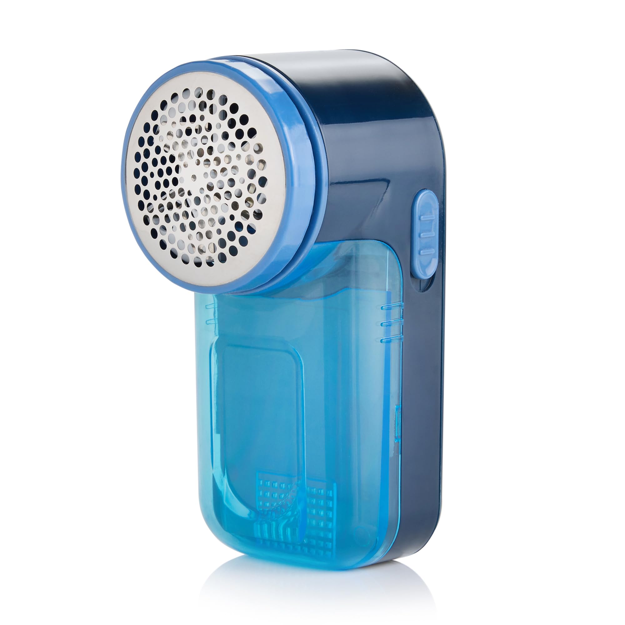 Minky Bobble Remover, Lint & Fluff Remover, Suitable for All Garments, Includes Built-in Lint Brush, Battery Operated, Compact Design, Fabric Bobble Remover, Blue