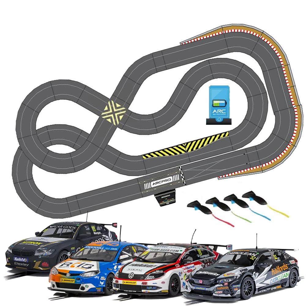 ScalextricDigital Bundle SL5 2022 ARC PRO 4 BTCC Cars Jadlamracing Layout