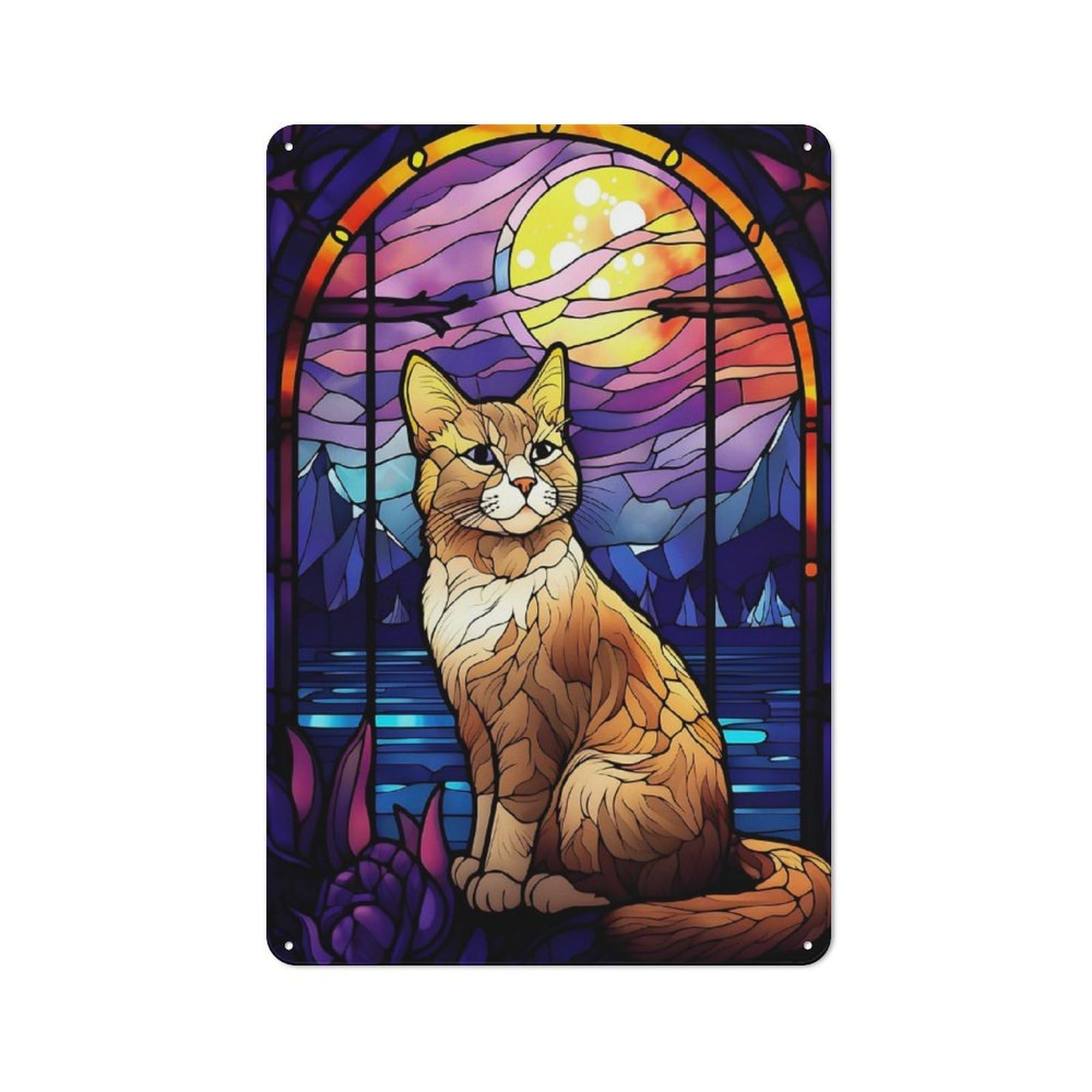 Junmoney Abstract Japanese Bobtail Retro-Style Tin Sign 30X20cm For Kitchen Or Home Bar, Suited To Kitchen Decor Lovers