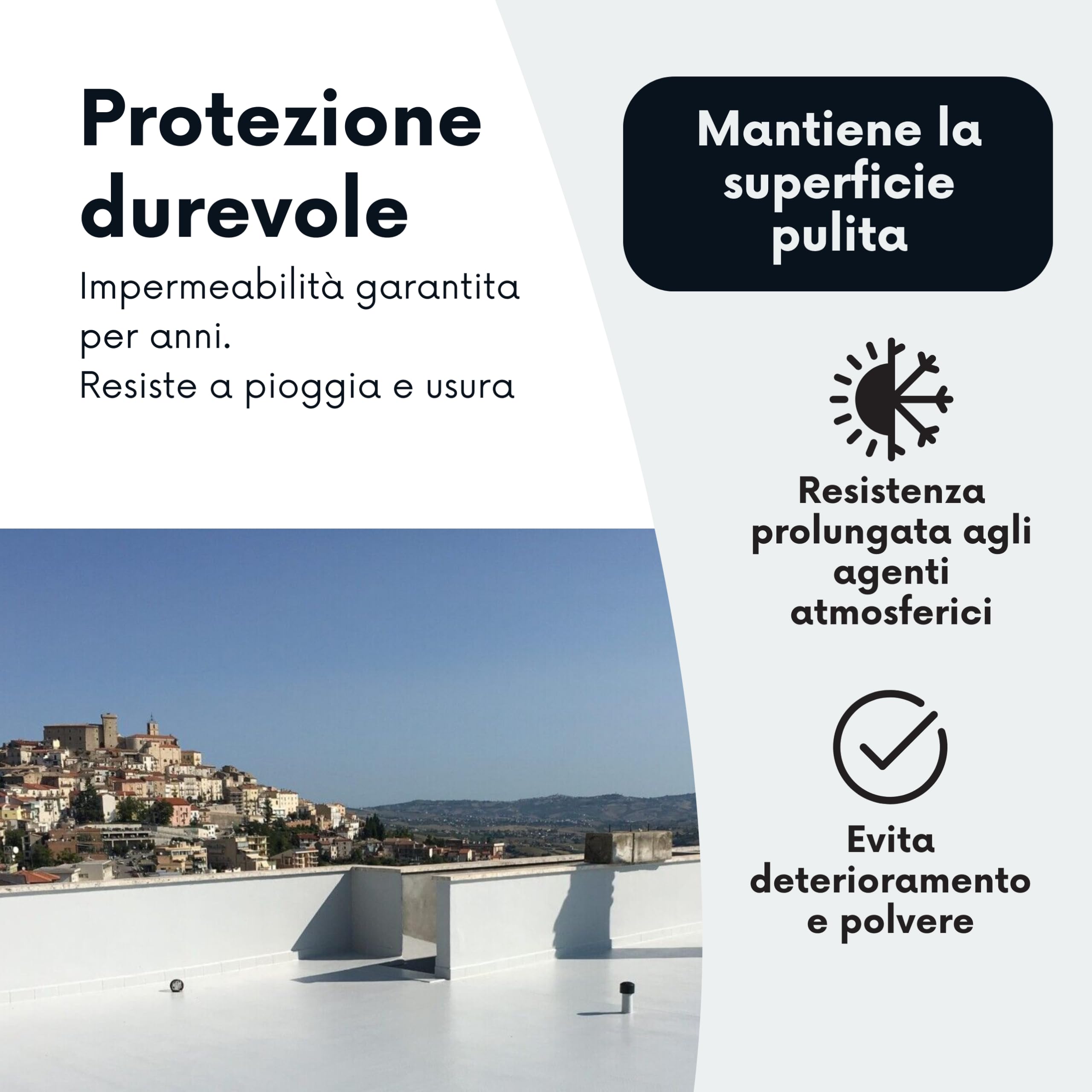 Guaina Liquida Impermeabilizzante Acrilica, Per Terrazzi E Superfici Pedonabili, Consistenza Cremosa E Pellicola Gommosa, Spessore Consigliato 0,4 Mm, Rapida Asciugatura (4 Litri)