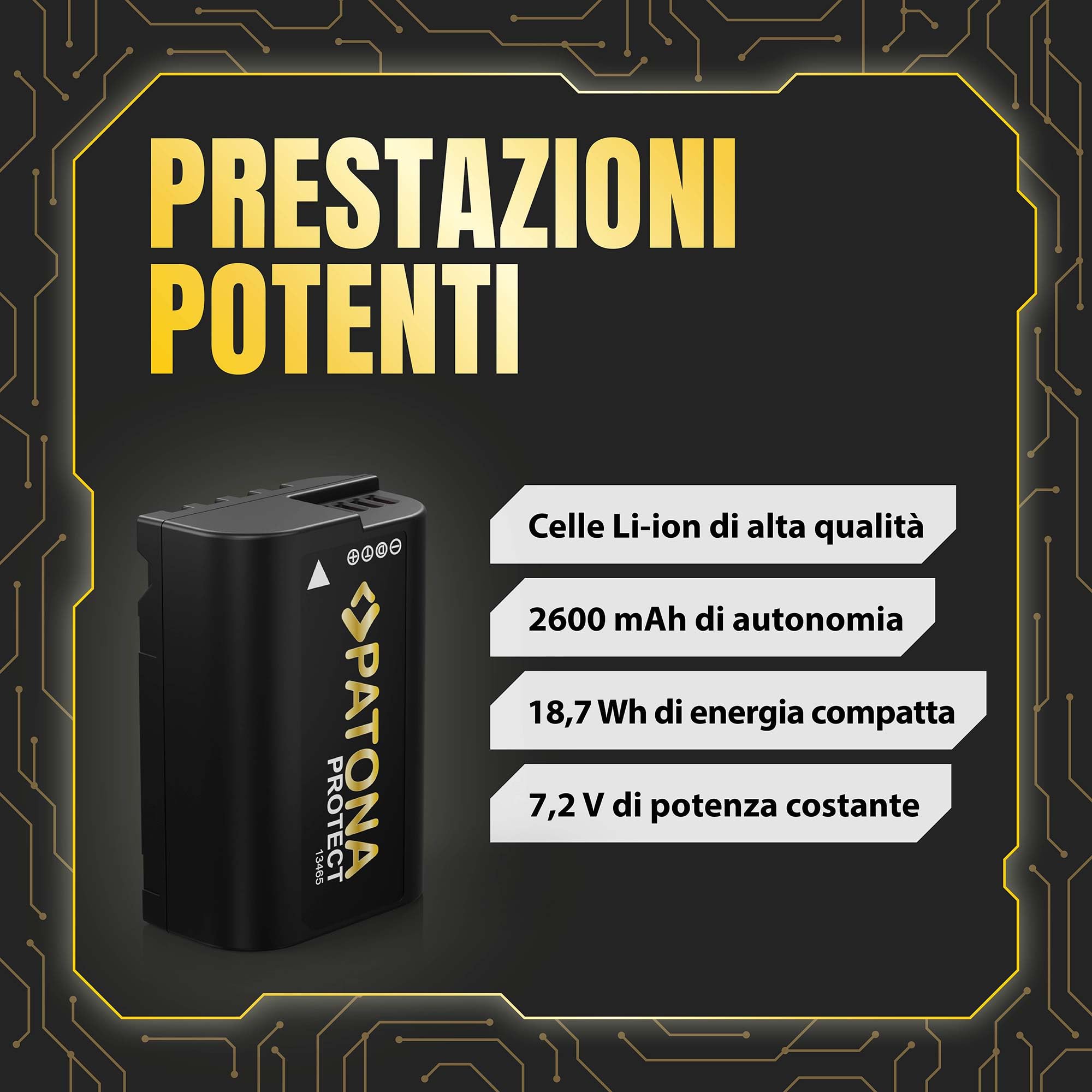 PATONA 2X Protect Batteria per Panasonic DMW-BLK22 2600mAh