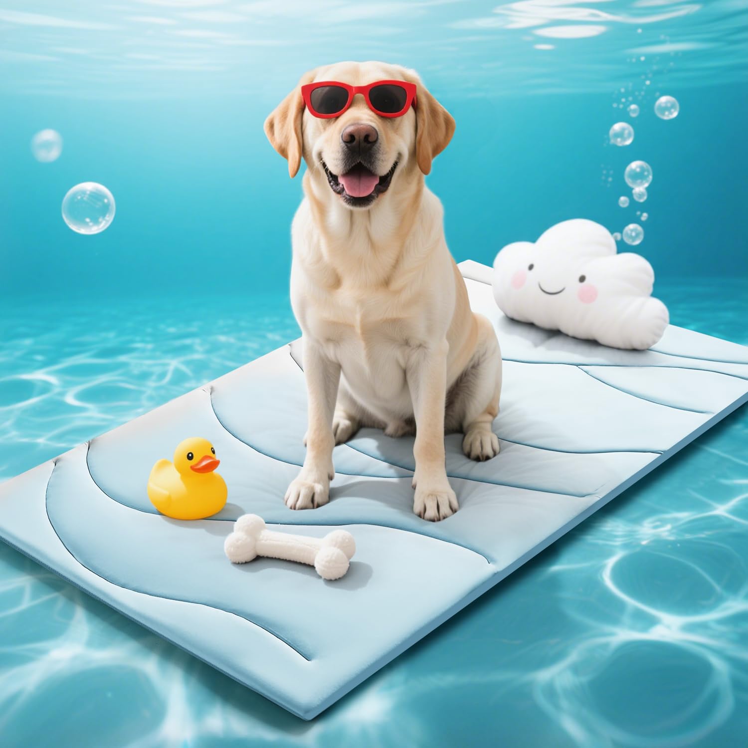BABTGREAT Tapis rafraîchissant pour chien – Tapis rafraîchissant réversible pour chiens de taille XL, lavable et non toxique – Tapis rafraîchissant d'été 2.0 pour cage, niche, canapé, sol, extérieur