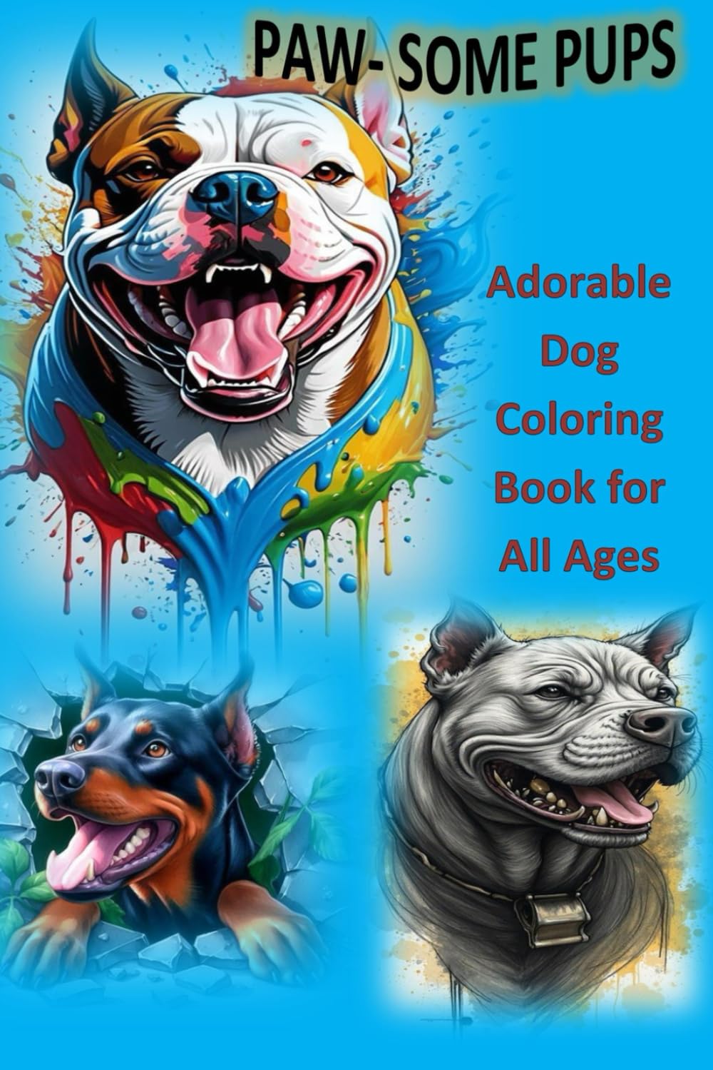Paw-some Pups: Adorable Dog Coloring Book for All Ages: 60+ Intricate Designs of Playful Breeds, Cute Puppies & Loyal Canines to Relieve Stress and Unleash Creativity