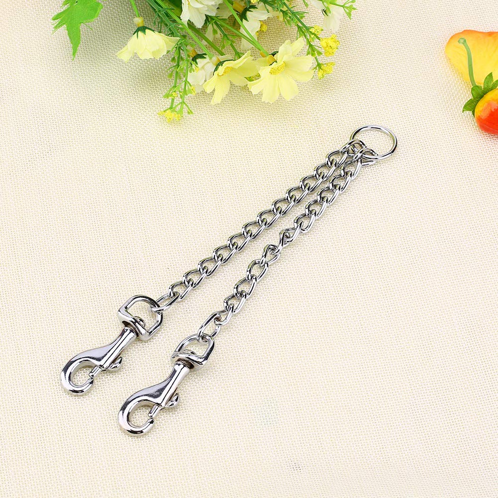 2 Way Dog Chain,2.5mm 40cm Double Dogs Lead Dog Tie Dog Leash Coupler Dual Dog Leash Extension Splitter Chain Lead for Walking Training - Image 4