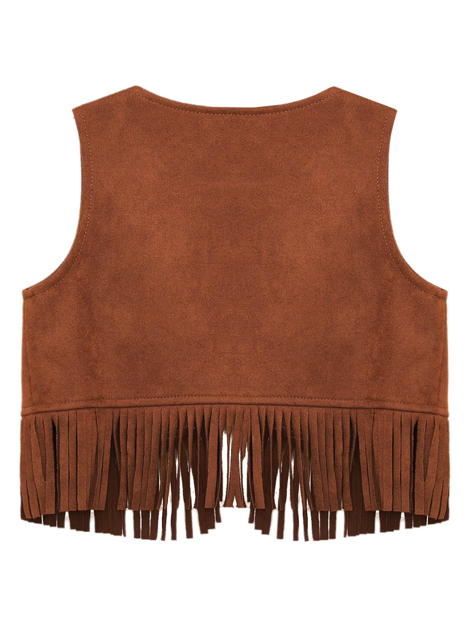 Hedmy Baby Weste Cowboy Western Wildleder Jacke Fransen Top Oberteil für Halloween Weihnachten Fasching Party